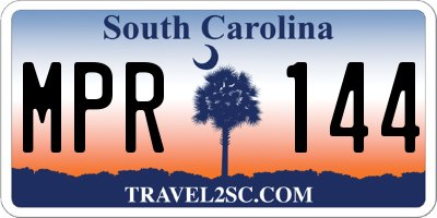 SC license plate MPR144