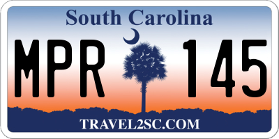 SC license plate MPR145