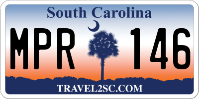SC license plate MPR146