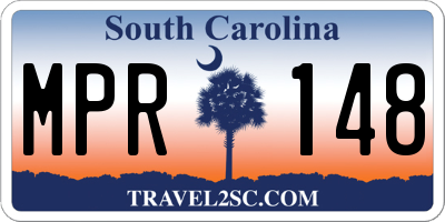 SC license plate MPR148