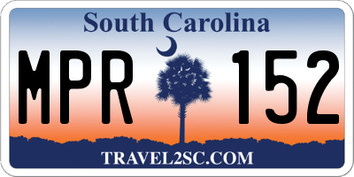 SC license plate MPR152