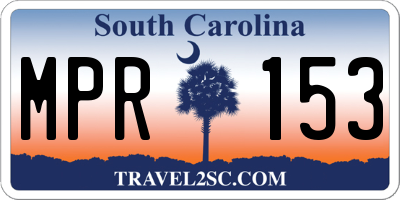 SC license plate MPR153