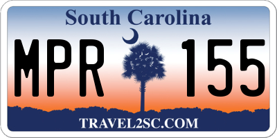 SC license plate MPR155