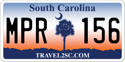 SC license plate MPR156