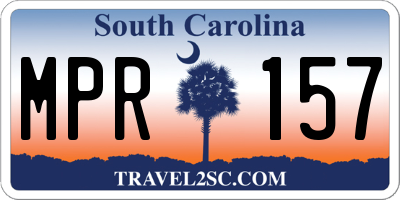 SC license plate MPR157