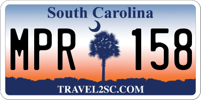 SC license plate MPR158