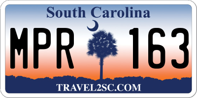 SC license plate MPR163