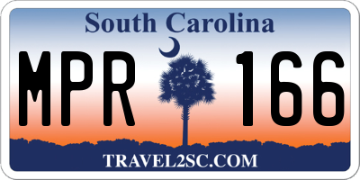 SC license plate MPR166