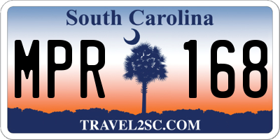 SC license plate MPR168