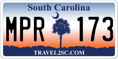 SC license plate MPR173