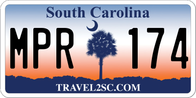 SC license plate MPR174