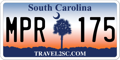 SC license plate MPR175