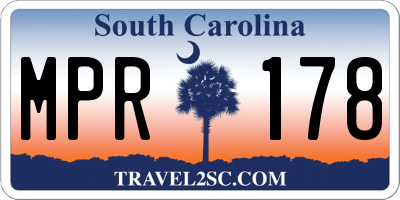 SC license plate MPR178