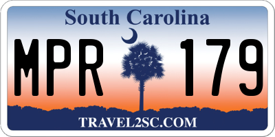 SC license plate MPR179