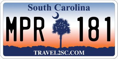 SC license plate MPR181