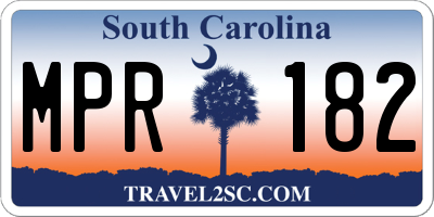 SC license plate MPR182