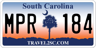 SC license plate MPR184