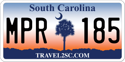 SC license plate MPR185