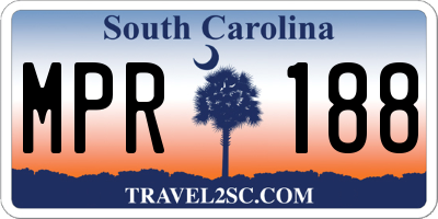 SC license plate MPR188