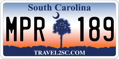 SC license plate MPR189