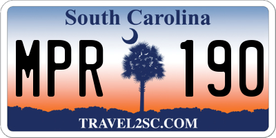 SC license plate MPR190