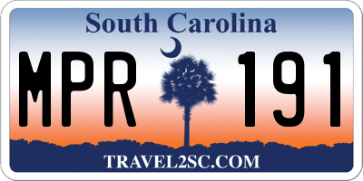 SC license plate MPR191