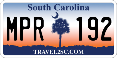 SC license plate MPR192