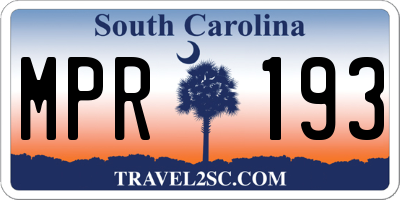 SC license plate MPR193