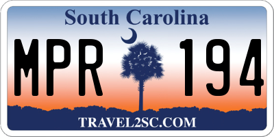 SC license plate MPR194