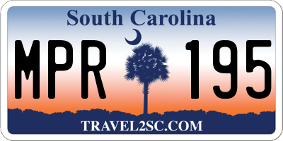 SC license plate MPR195