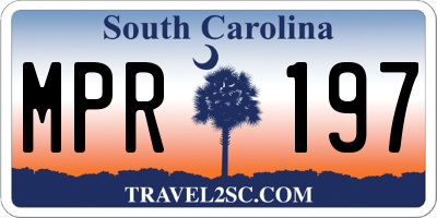 SC license plate MPR197