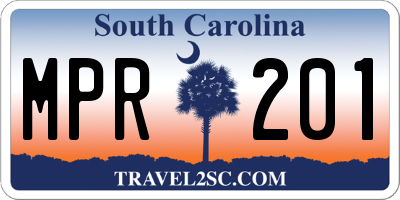 SC license plate MPR201