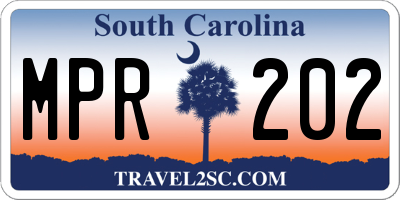 SC license plate MPR202
