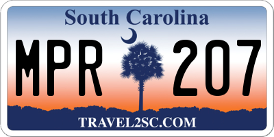SC license plate MPR207