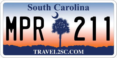 SC license plate MPR211