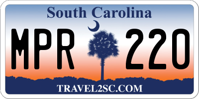 SC license plate MPR220