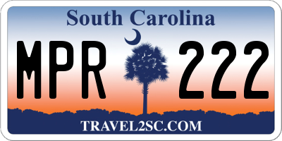 SC license plate MPR222