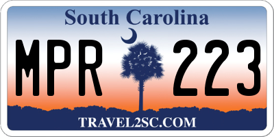SC license plate MPR223
