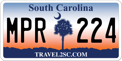 SC license plate MPR224