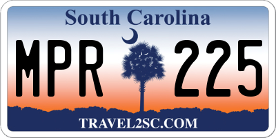 SC license plate MPR225