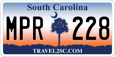 SC license plate MPR228