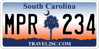 SC license plate MPR234