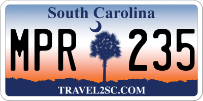 SC license plate MPR235
