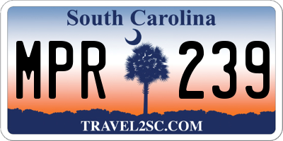 SC license plate MPR239