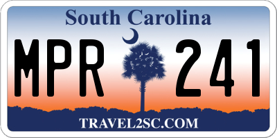SC license plate MPR241