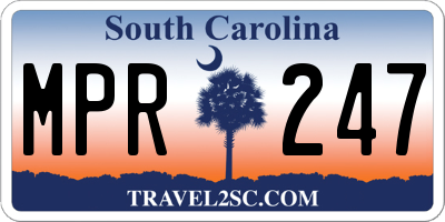 SC license plate MPR247