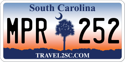 SC license plate MPR252