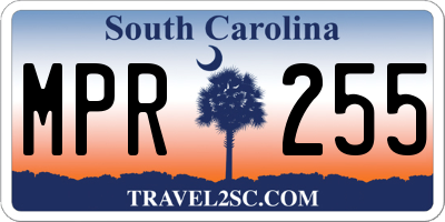 SC license plate MPR255