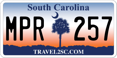 SC license plate MPR257