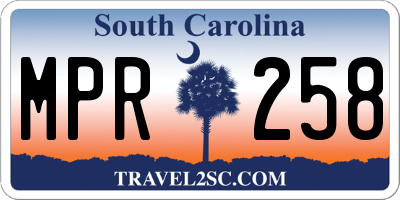 SC license plate MPR258
